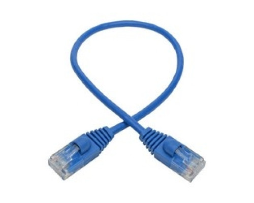 TRIPP LITE N261-S01-BL        Cat6a Gigabit Snagless Molded Slim UTP Network Patch Cable RJ45 M/M , Blue, 1 ft.