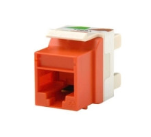 ORTRONICS  KS5E-43               Category 5e Keystone jack, 8-position, 180 degree exit, icon compatible, T568A/B wiring, Orange. Package of 25.