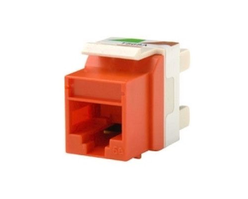 ORTRONICS  KS5E-43               Category 5e Keystone jack, 8-position, 180 degree exit, icon compatible, T568A/B wiring, Orange. Package of 25.