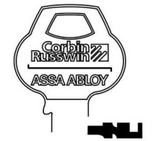 CORBIN RUSSWIN INC  N12-6PIN-10               Door Lock Key Blank, Obverse, Cylinder, Single-Section, Standard, 6-Pin, N-Class Bitting, Coined Logo Bow