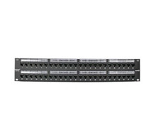 LEVITON  6A586-U48               Extreme Category 6A, Patch Panel, Black, 110-Style, Flat, 2U, 48-Port, Includes Cable Management Bar