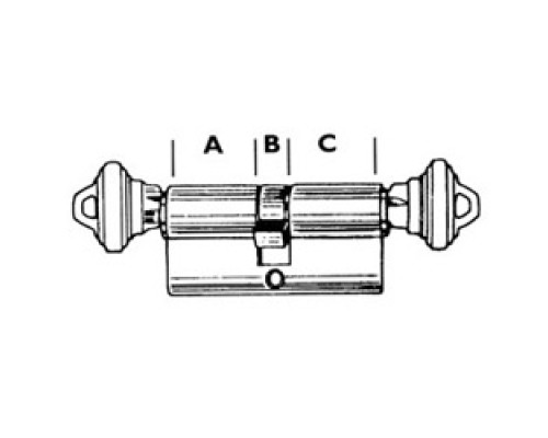 KABA ILCO CORP  53225SC-03-OB               Mortise Lock Cylinder, 5-Pin, Double Profile, Schlage C Keyway, 0-Bitted, Keyed Both Side, 2.75