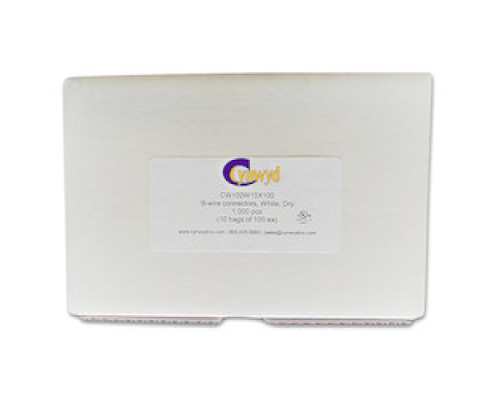 CYNWYD INTERNATIONAL CORP  CW102W10X100               B-Wire Crimp Connector, Plain, Dry, 26 to 19 AWG, Phosphor Bronze Connector, White, 1000 each per Box