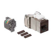LEVITON  61SJK-RB6               Mod Jack, Atlas-X1, Category 6 Shielded Connector, Brown