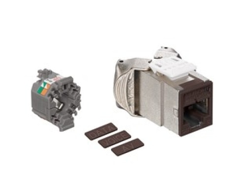 LEVITON  61SJK-RB6               Mod Jack, Atlas-X1, Category 6 Shielded Connector, Brown