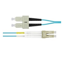 COMPULINK  LCCSCCPOM4D2  P2J54-2-5B77T-2M              OM4 Fiber Optic Jumper Cable, 2 Fibers, LC - SC Duplex, OFNR, Aqua, 2 Meter