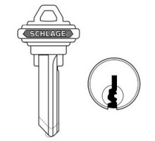 SCHLAGE ALLEGION BRAND  35-056-FG        Door Lock Cylinder Key Blank, Classic, Conventional, Embossed, Standard Bow, Control, FG Keyway, Nickel Silver