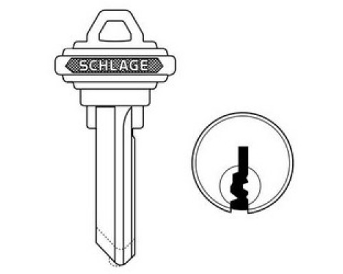 SCHLAGE ALLEGION BRAND  35-056-FG        Door Lock Cylinder Key Blank, Classic, Conventional, Embossed, Standard Bow, Control, FG Keyway, Nickel Silver