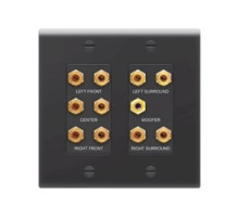 ON-Q/LEGRAND  F9004BK               5.1 Home Theater Outlet Strap, Pre-Configured, Decorator, 2-Gang, 11-Port, ABS Plastic, Black