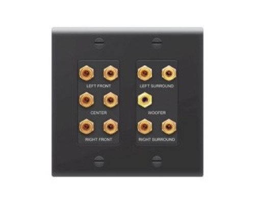 ON-Q/LEGRAND  F9004BK               5.1 Home Theater Outlet Strap, Pre-Configured, Decorator, 2-Gang, 11-Port, ABS Plastic, Black