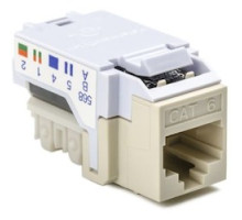 HELLERMANNTYTON  RJ45FC6B-FW               Category 6 Modular Keystone Jack Bulk Pack, Plenum Rated, Office White, 50/box