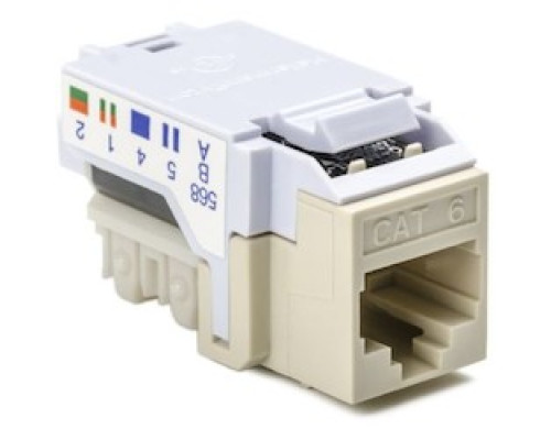HELLERMANNTYTON  RJ45FC6B-FW               Category 6 Modular Keystone Jack Bulk Pack, Plenum Rated, Office White, 50/box