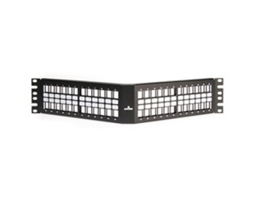 LEVITON  49256-H48               QuickPort Angled Patch Panel, 48-Port, Rack-mount, 2RU, 3.50