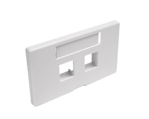 LEVITON  49910-HW2               QuickPort Modular Furniture Faceplate, 2-Port, White, Compatible with Herman Miller products.