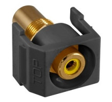 HUBBELL PREMISE WIRING  SFRCYRBK               Recessed RCA Connector, YellowInsulator, Black Housing