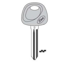 KABA ILCO CORP  HY17-P NP A11  AJ00000842              Vehicle Key Blank, Plastic Head, Brass, Nickel Plated, 11 Price Group, For Hyundai