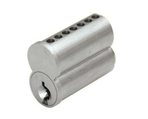 GENERAL LOCK  IC7B D 26D               Cylinder Lock Interchangeable Core, Small Format, 7-Pin, D Keyway, Uncombinated, Barrel Cap, Solid Brass, Satin Chrome