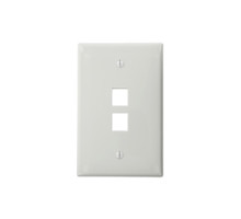 LEVITON  41091-2WN               QuickPort Midsize Wallplate, Single Gang, 2-Port, White