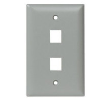 ON-Q/LEGRAND  WP3402GY  WP3402-GY              Keystone Wallplate, 1-Gang, 2-Port, 2.94