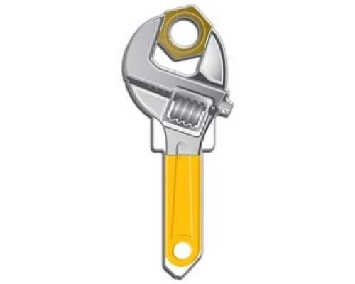 LUCKY LINE PRODUCTS INC  B123K               House Key, Kwikset, Wrench, Brass, Enamel Coating, 1 each per Card