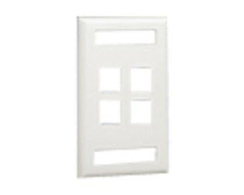 PANDUIT  NK4FWHY               NetKey Faceplate Label Pocket 4 Port White