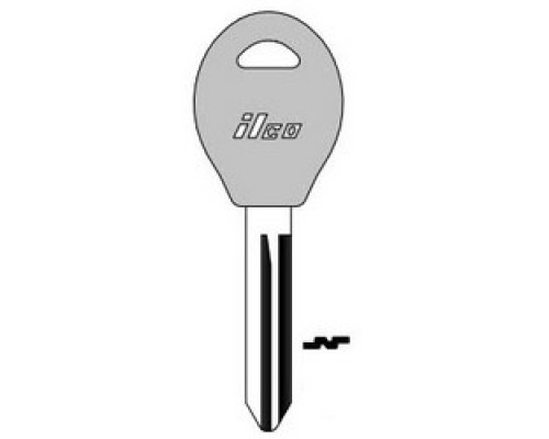 KABA ILCO CORP  DA34-P NP A09  AJ01627012              Vehicle Key Blank, Plastic Head, Brass, Nickel Plated, 9 Price Group, For Nissan