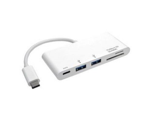TRIPP LITE U460-002-2AM-C        2-Port USB 3.1 Gen 1 Portable Hub, USB-C to x2 USB-A, USB-C Charging Port and Micro SD & SD/MMC Reader, Thunderbolt 3 Compatible