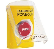 SAFETY TECHNOLOGY INTL  SS2221PO-EN               Pushbutton Switch, Multi-Purpose, Flush/Surface Cover, Shield, Turn-To-Reset Switch Configuration, Emergency Power Off Legend, English Language, Yellow