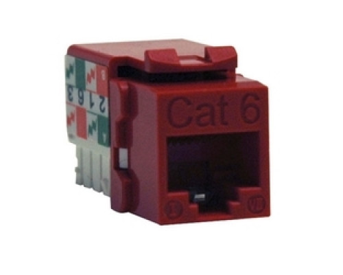 TRIPP LITE  N238-001-RD               Cat6/Cat5e 110 Style Punch Down Keystone Jack - Red, TAA