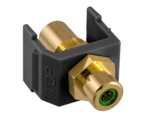 HUBBELL PREMISE WIRING  SFRCGNFFBK               INFINe Connector, Audio/Video Connector, RCAGold Pass-thru, F/FCoupler, Black/Green