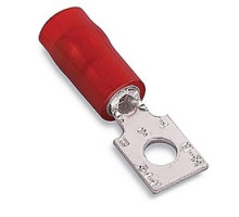 THOMAS & BETTS  RB486               Nylon Insulated Rectangular Ring Terminal, Length 0.796in, Width 0.237in, Bolt Hole #4, Wire Range #16-#14 AWG, Blue, Copper, Tin Plated