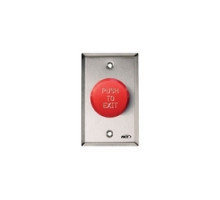 RUTHERFORD CONTROLS INTERNATIO  991-REPTD X 32D               Door Frame Pushbutton, 1-Gang, Pneumatic, 1NO/1NC, 5A at 125 VAC, 1 to 45 Second, Brushed Stainless Steel, Red