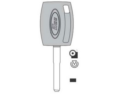 KABA ILCO CORP  H94-PT NS  IAX00007103              Vehicle Key Blank, With Transponder, For 2011 to 2012 Year Ford Fiesta Model