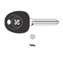 KABA ILCO CORP  HYN14RT14 NP               Vehicle Key Blank, Transponder Key, Brass, Nickel Plated, For Hyundai