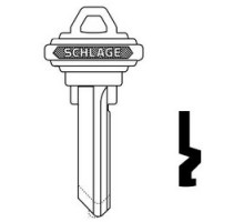 SCHLAGE ALLEGION BRAND  35-130-E-XQ06-878        Door Lock Cylinder Key Blank, Classic, Conventional, Plain Bow, 5-Pin Cylinder, E Keyway, Nickel Silver, With DO NOT DUPLICATE Stamp