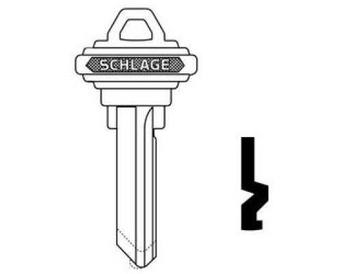 SCHLAGE ALLEGION BRAND  35-130-E-XQ06-878        Door Lock Cylinder Key Blank, Classic, Conventional, Plain Bow, 5-Pin Cylinder, E Keyway, Nickel Silver, With DO NOT DUPLICATE Stamp