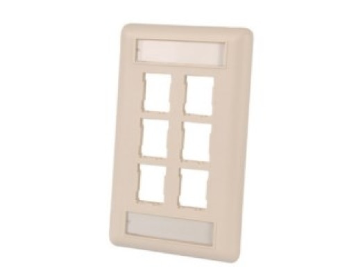 ORTRONICS  403HDJ16               HDJ 6 HOLE FACEPLATE, FOG WHITE