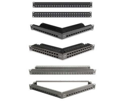 SIEMON COMPANY  Z6-PNL-U48K               Copper, Patch Panel, ZMAX, with Jacks, UTP, Category 6, 48 Port, Flat, 1U, Black, Fixed Wire Manager