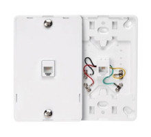 LEVITON  40214-W               Telephone Wall Jack, 6-position 4-Conductor, Screw Terminal, White, Plastic Wallplate Snaps On To Mounting Plate