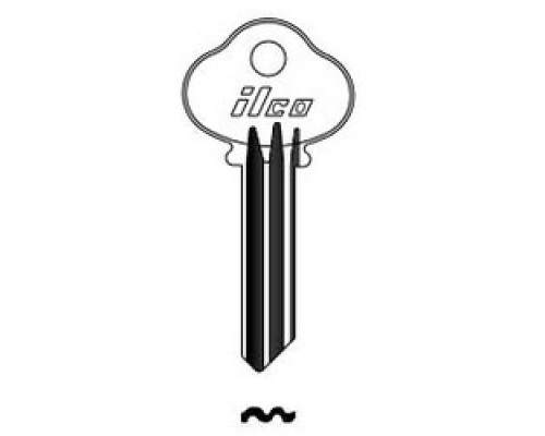 KABA ILCO CORP  1021BA NP A16  AA50100002              Cylinder Lock Key Blank, Brass, Nickel Plated, 16 Price Group, For Barrows