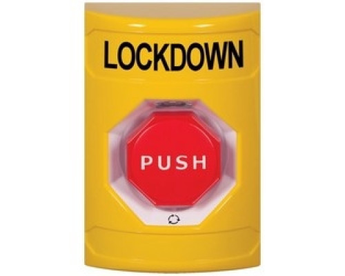 SAFETY TECHNOLOGY INTL SS2209LD-EN        Pushbutton Switch, Multi-Purpose, Turn-To-Reset Illuminated Switch Configuration, Lockdown Legend, English Language, Yellow, Without Cover