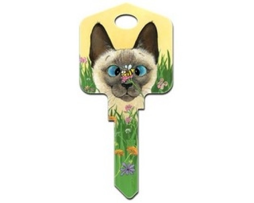 HOWARD KEYS  KW-GP1               Decorative Key Blank, Kwikset, Large Headed, Painted, Gary Patterson Bee Wildered Design, Individually Carded