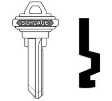 SCHLAGE ALLEGION BRAND  35-100-F        Door Lock Cylinder Key Blank, Classic, Conventional, Embossed, Standard Bow, 5-Pin Cylinder, F Keyway, Nickel Silver