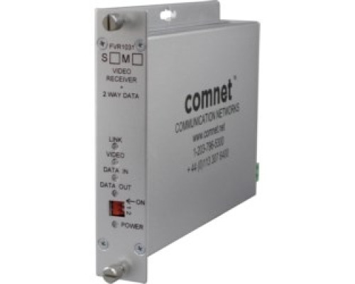 COMNET COMMUNICATION NETWORKS  FVT1031S1               Digitally Encoded Video Transmitter/ Data Transceiver + Data Up-the-Coax, SM, 1 Fiber