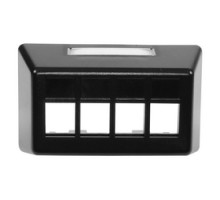 HUBBELL PREMISE WIRING  FP4BBK               Plate, Furniture, Std, Box, 4Port, Black