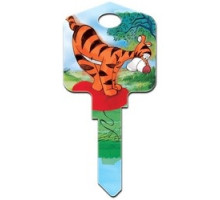 HOWARD KEYS  SC1-D75               Decorative Key Blank, Schlage, Disney Tigger Design on Front, Pooh/Tigger/Eeyore Design on Back, Individually Carded