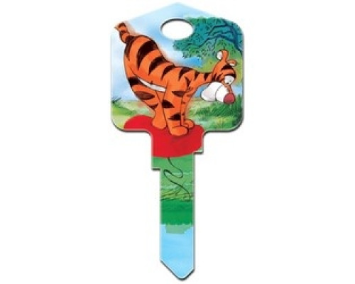 HOWARD KEYS  SC1-D75               Decorative Key Blank, Schlage, Disney Tigger Design on Front, Pooh/Tigger/Eeyore Design on Back, Individually Carded