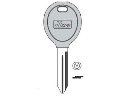 KABA ILCO CORP  Y164-PT NP  IAX00002770              Vehicle Key Blank, Transponder Key, Brass, Nickel Plated, For Chrysler