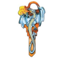 LUCKY LINE PRODUCTS INC  B145K               House Key, Kwikset, Dragon, Brass, Enamel Coating, 1 each per Card