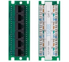 LEVITON  476TM-EX6               Twist And Mount Patch Panel Expansion Board, Cat 6, With Six Ports